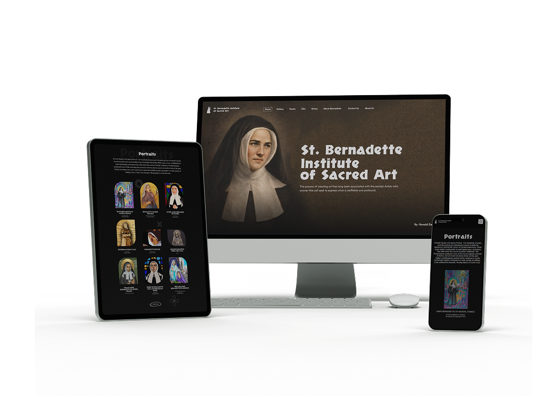 St. Bernadette Institute website on desktop, tablet, and mobile